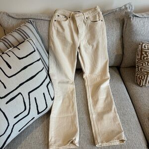 Abercrombie & Fitch Cream Straight Leg Women's Jeans